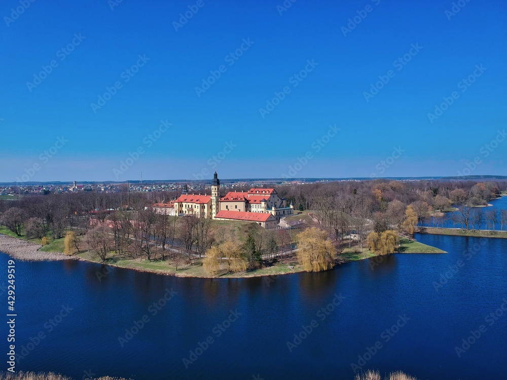 Aerial view of Nesvizh, Belarus Aerial view of Nesvizh, Belarus