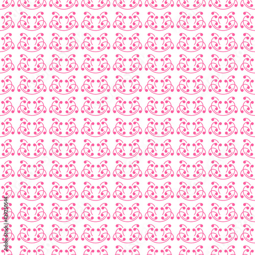 Abstract Seamless Pattern Red Doodle Geometric Figures Background Vector