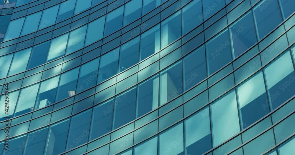 Close up of curved modern building windows Close up of curved modern building windows
