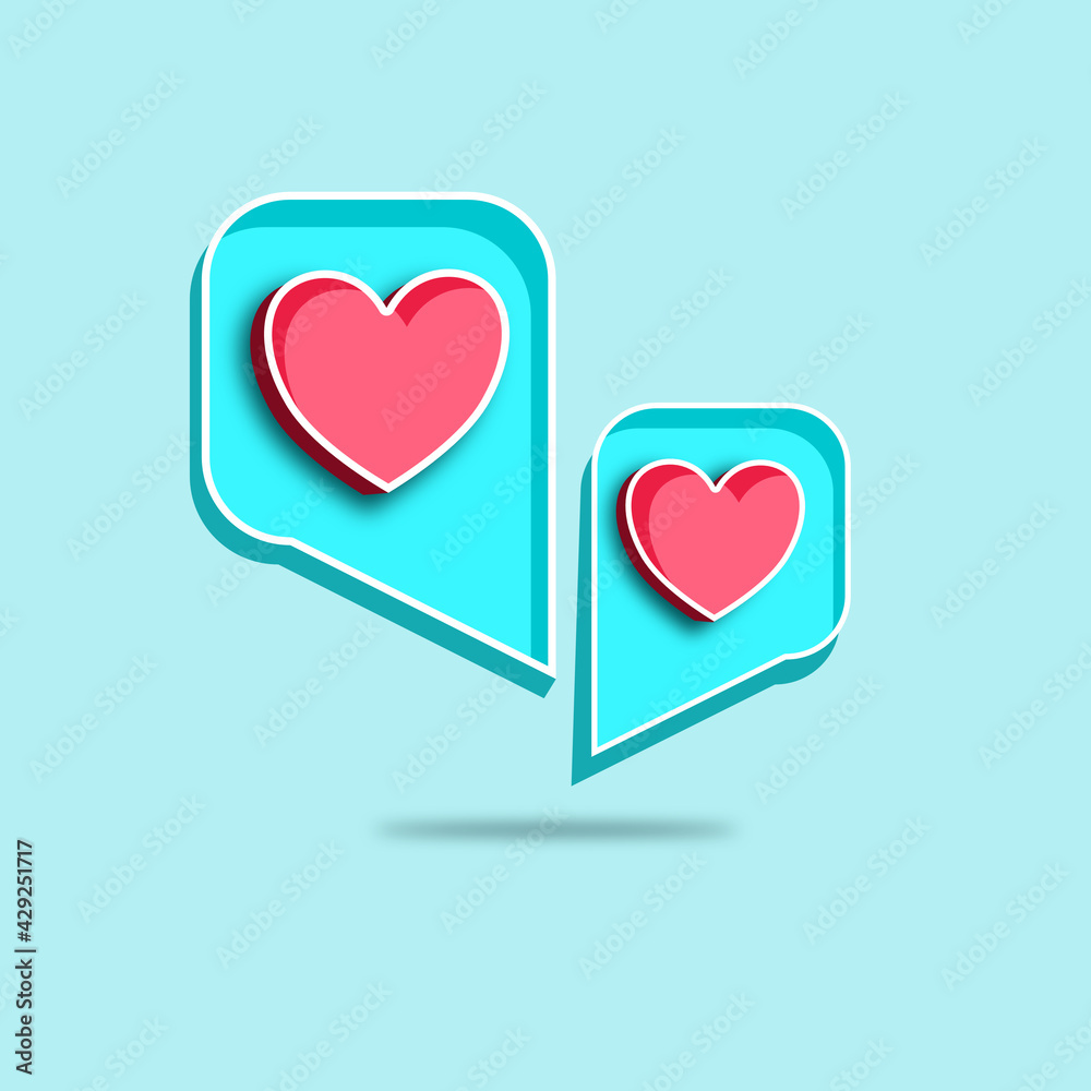 Icon Chat Love or Rating 3d