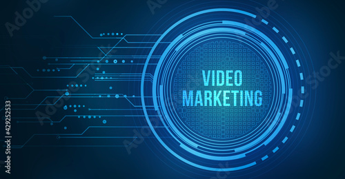 Internet, business, Technology and network concept. Video marketing and advertising concept on screen.