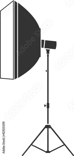 Flat softbox icon for shooting lighting. Vector illustration.