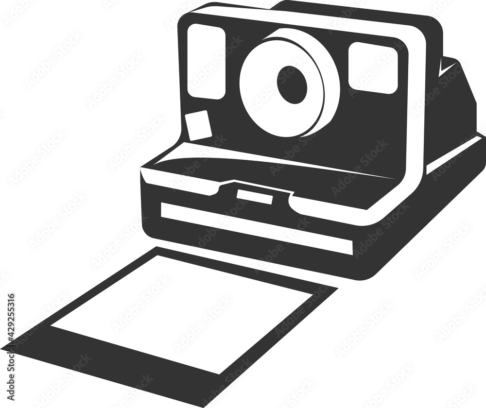Polaroid camera icon with a photo. Vector illustration. vector de Stock |  Adobe Stock
