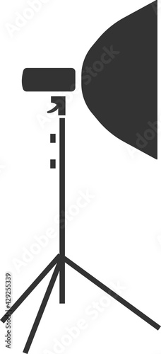 Flat softbox icon for shooting lighting. Vector illustration.