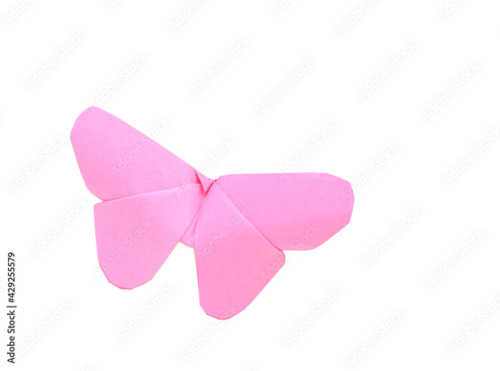 Origami folded: pink butterfly Origami folded: pink butterfly