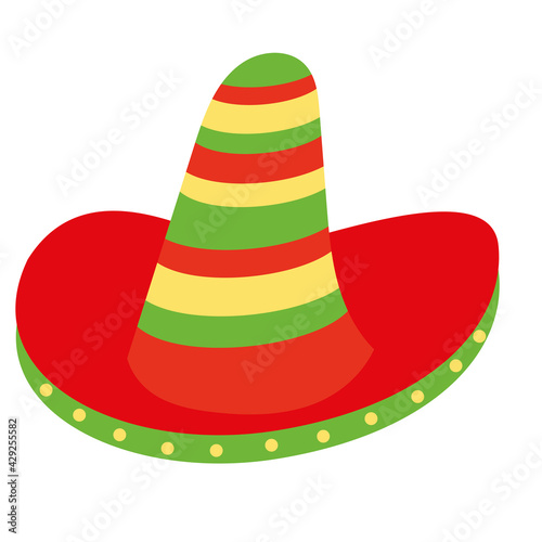 Traditional mexican hat icon. Mexican folklore - Vector