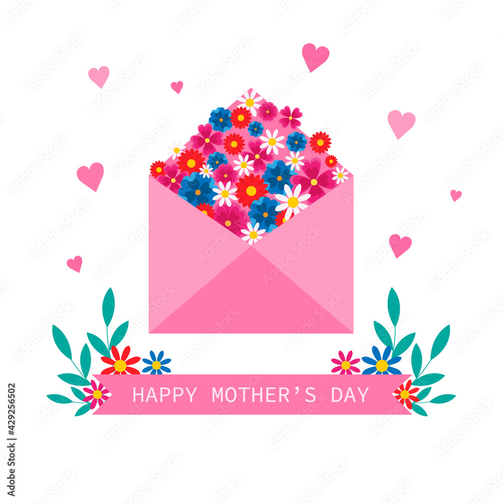 This is a flat mother's day illustration. This is a flat mother's day illustration.