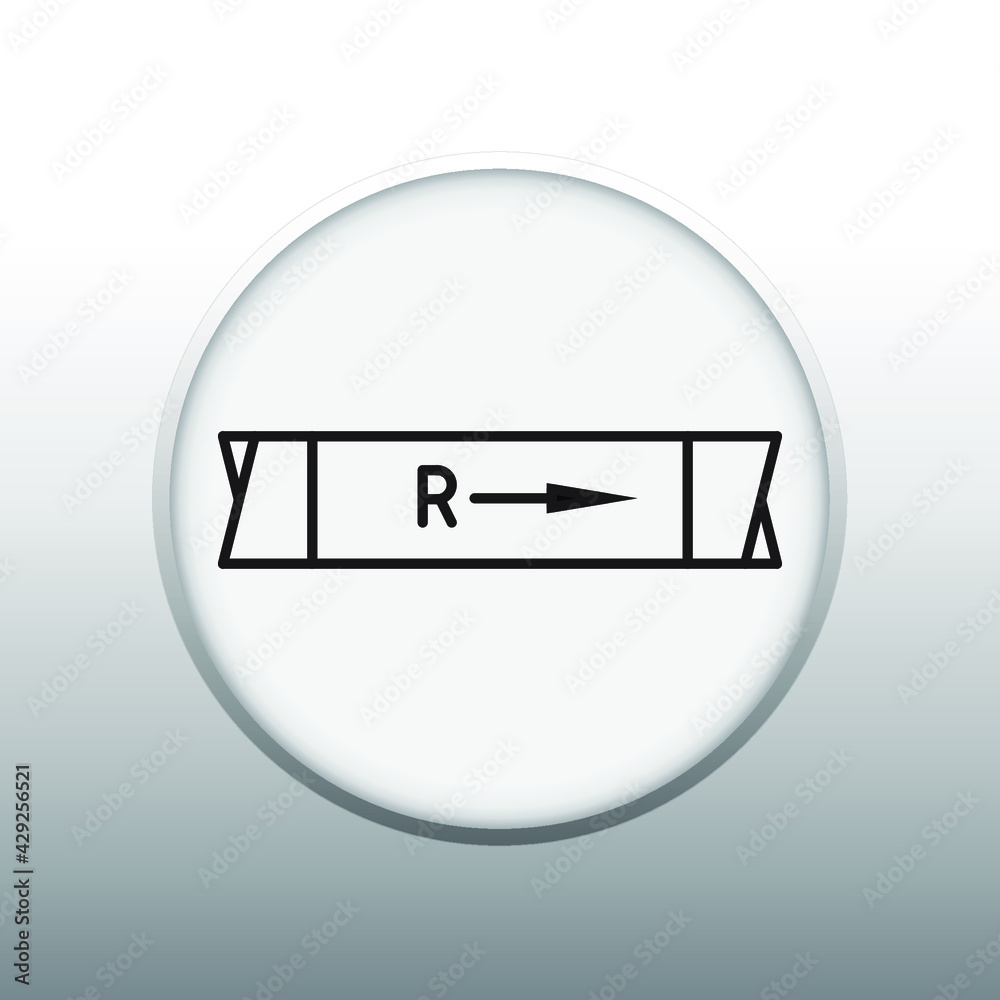 Symbol of Duct Section, Positive Pressure, Vector illustration Symbol of Mechanical System Symbol of Duct Section, Positive Pressure, Vector illustration Symbol of Mechanical System