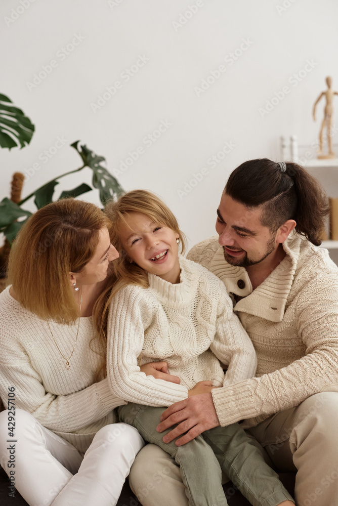 family with a child at a psychotherapist at the reception