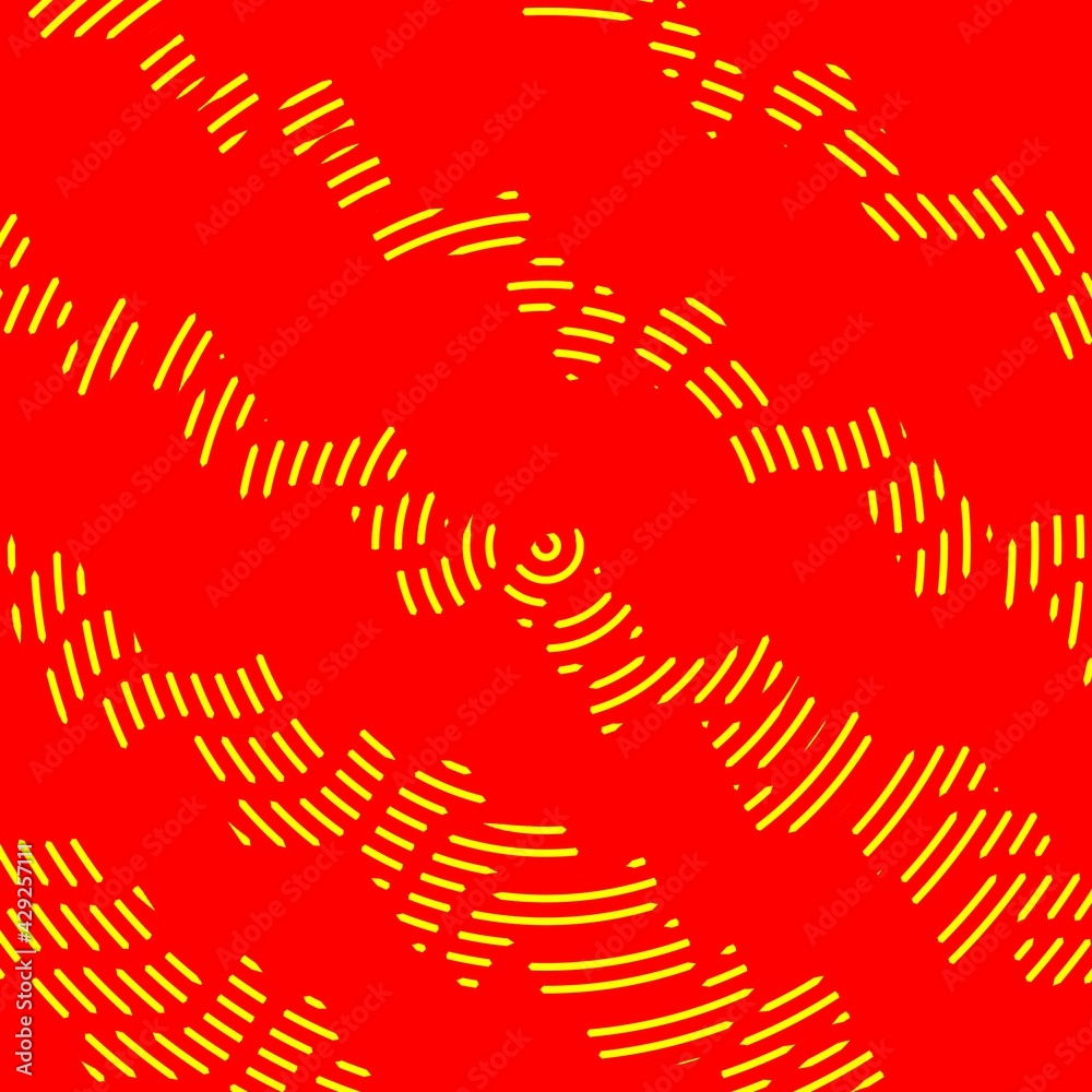 halftone style design of many diagonal stripe shapes in very bright yellow colour on a red background halftone style design of many diagonal stripe shapes in very bright yellow colour on a red background
