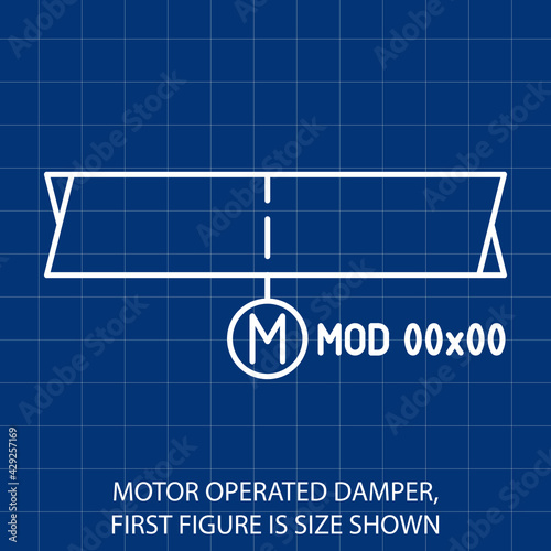 Symbol of Motor Operated Damper Vector illustration Symbol of Mechanical System