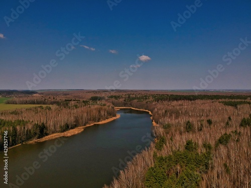 Fototapeta Naklejka Na Ścianę i Meble -  Aerial view of countryside in Belarus