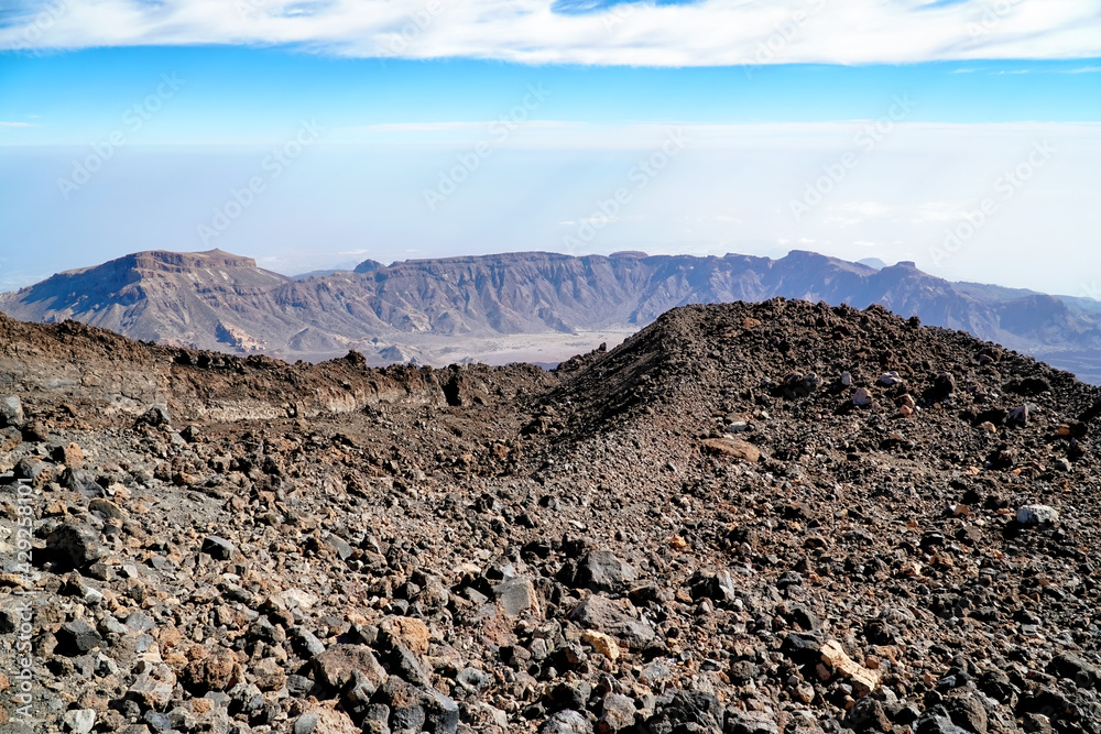 A volcanic landscape near El Teide, Tenerife.