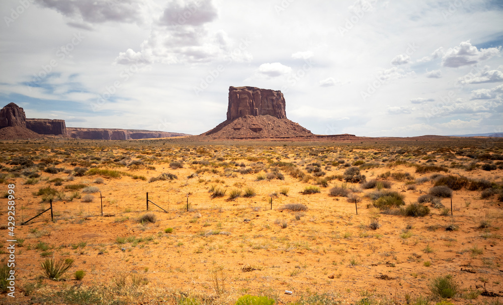 Breathtaking views of Oljato Monument Valley Arizona on a partly cloudy day