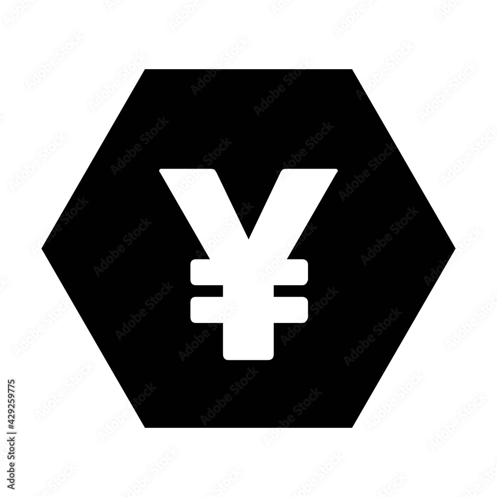 Obraz premium Currency Symbol icon vector Yuan sign for business and finance in a flat color glyph pictogram illustration