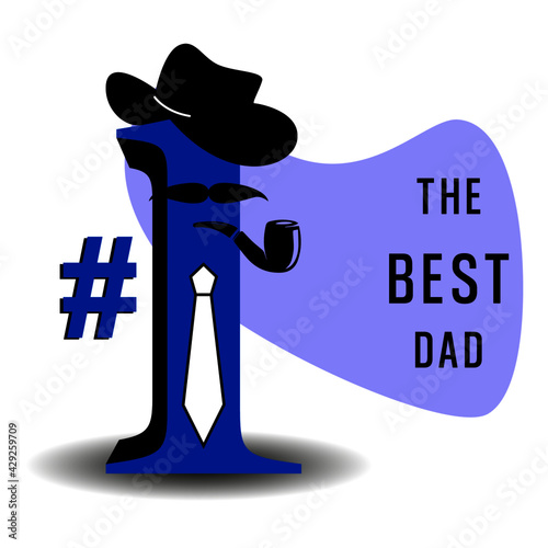 World's Greatest Dad. Happy Father's Day - Happy Father's Day - quotes. Greeting fabric textured card, label, banner vector. 3d dad elements
