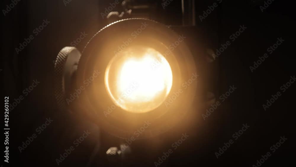 Old film projector in close up view - macro shot