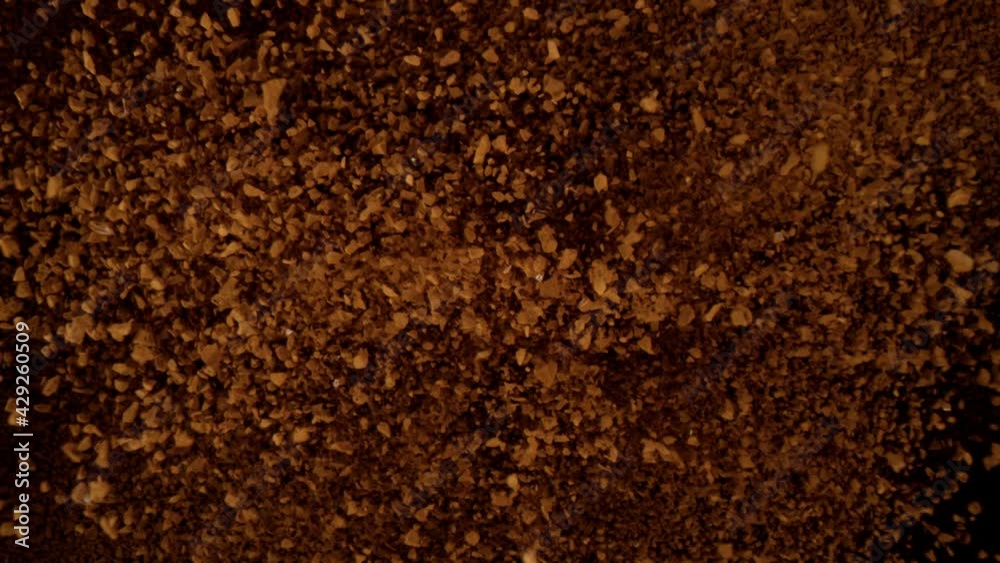 Super slow motion of flying instant coffee. Filmed on high speed cinema camera, 1000 fps. Super slow motion of flying instant coffee. Filmed on high speed cinema camera, 1000 fps.