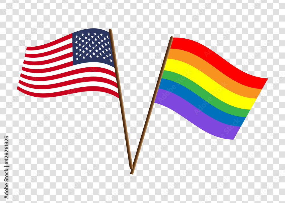 USA and LGBT flag. Graphics and design. USA and LGBT flag. Graphics and design.