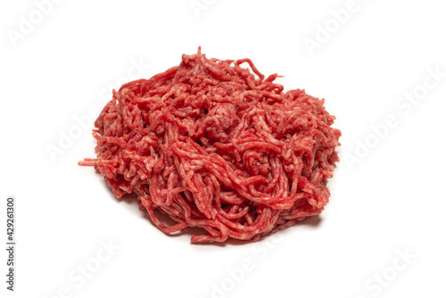 Chopped meat background. Top view.