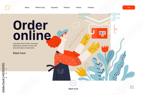 Discounts, sale, promotion, web template. Flat vector