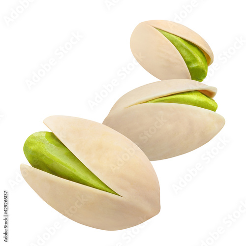 Wallpaper Mural Flying pistachios, isolated on white background Torontodigital.ca