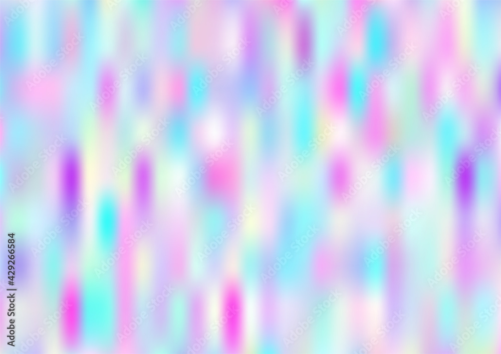 Holograph Minimal Banner. Iridescent Holographic Dreamy Glam