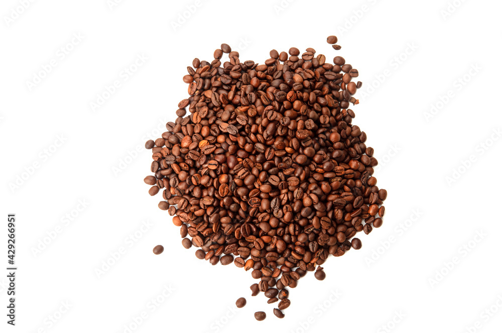 slide of coffee beans isolated on white background slide of coffee beans isolated on white background