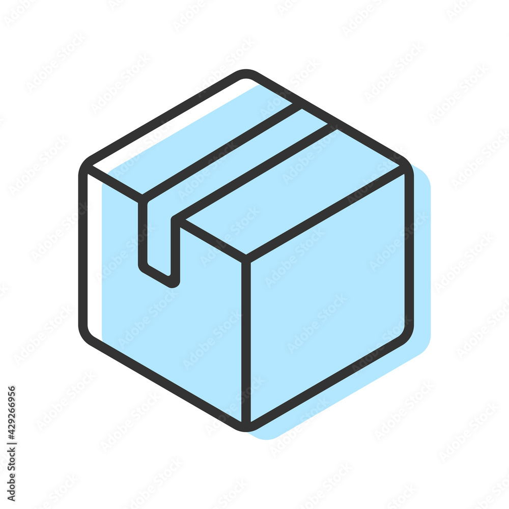 段ボール 箱 納品のアイコンイラスト ラフ塗りバージョン Stock ベクター Adobe Stock