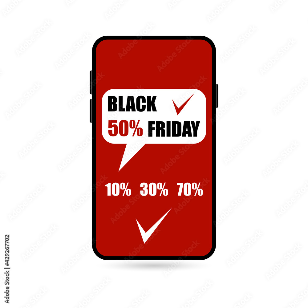 Black Friday. Smartphone Sales Notification Business Concept Discount Banner Vector illustration. Black Friday. Smartphone Sales Notification Business Concept Discount Banner Vector illustration.
