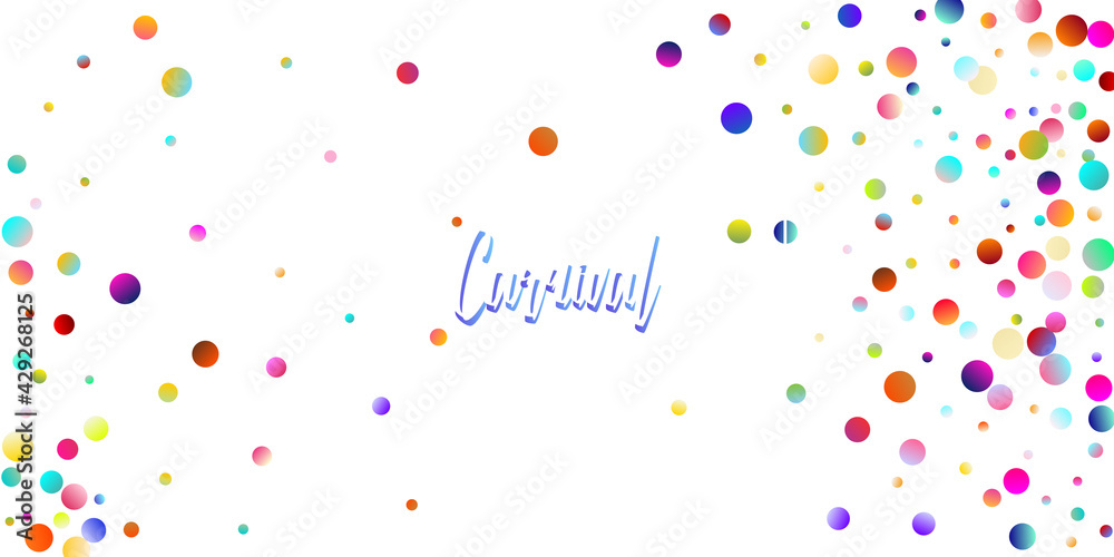Carnival Confetti Explosion Vector Background. Colorful Circles, Bubbles, Glitter Decoration.