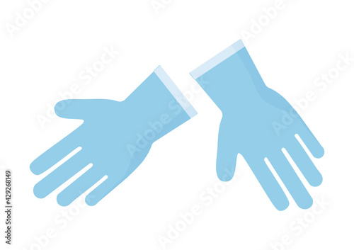 Safety hand gloves icon, protective ppe wear isolated on white background. Vector illustration