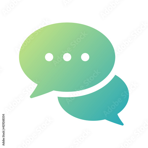 吹き出し 相談 ヒアリング 打ち合わせのアイコンイラスト グラデーション塗りバージョン Stock Vector Adobe Stock