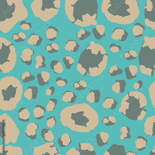 Leopard Print Seamless Vector Design. Modern Fabric Texture, Wild Fur Repeat Pattern.