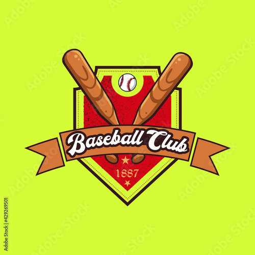 Baseball club play logo and t-shirt 