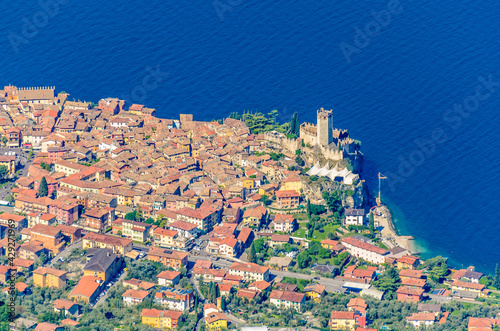 Colorful old town Malchesine, Garda, Italy. photo