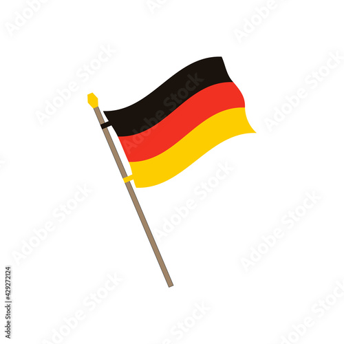 Germany national flag isolated on white. Icon, sign, symbol. For a wide variety of design applications.