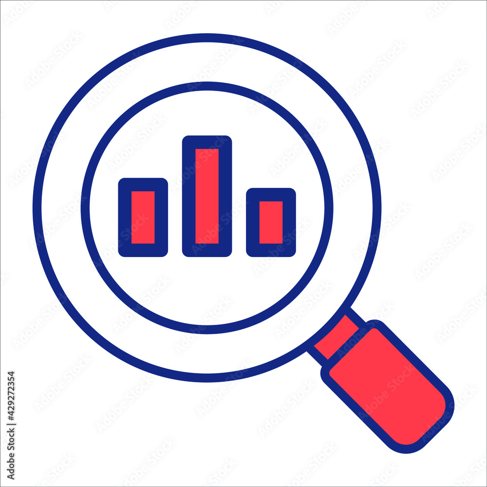 SEO report flat line icon modern illustration SEO report flat line icon modern illustration