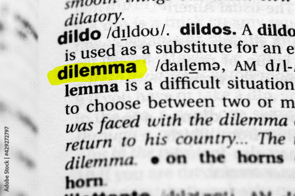 Highlighted word dilemma concept and meaning Stock Photo | Adobe Stock
