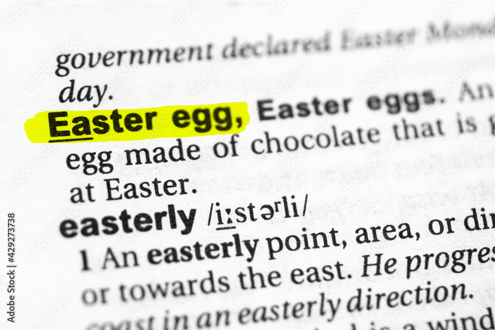 Highlighted word easter egg concept and meaning. Highlighted word easter egg concept and meaning.