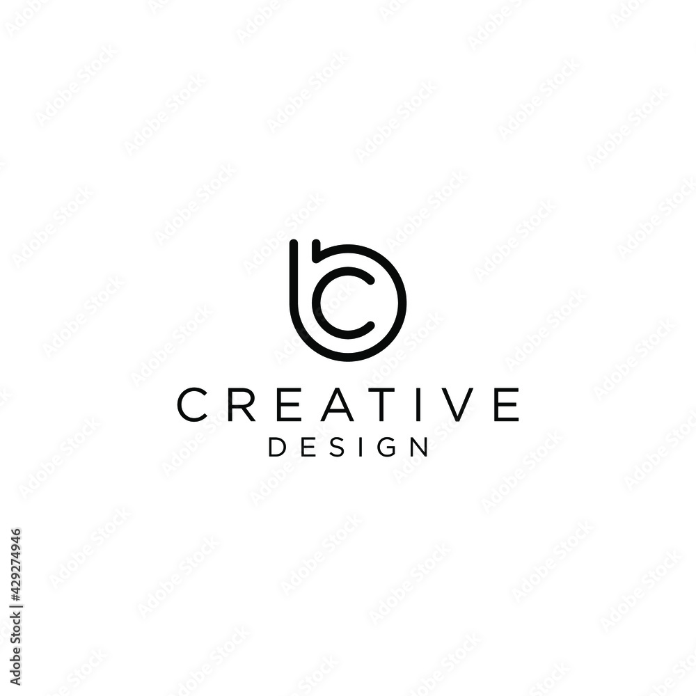 letter BC logo design vector