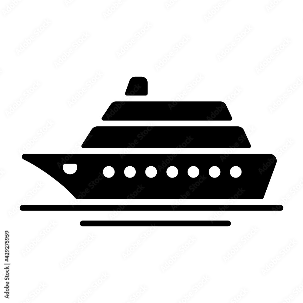 Cruise liner flat vector glyph icon isolated Cruise liner flat vector glyph icon isolated