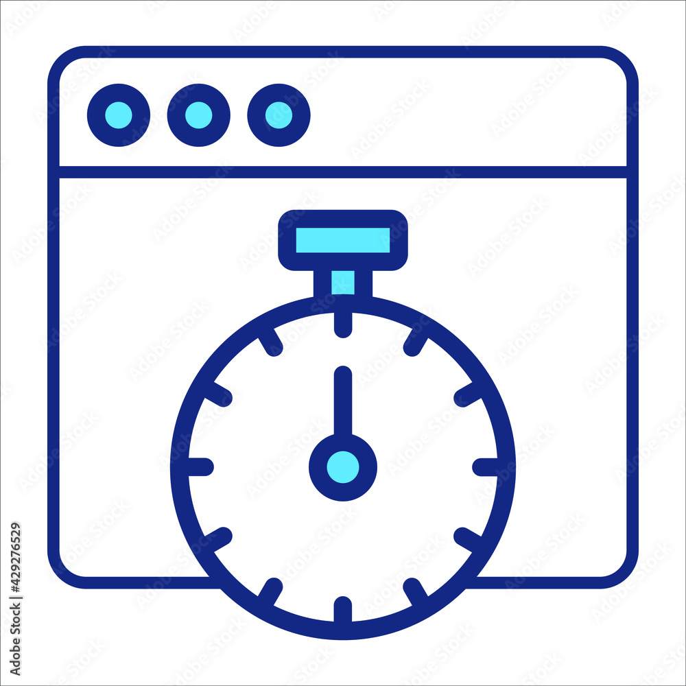 Web optimization flat line icon modern illustration
