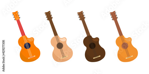 Flat Guitar icon png vector in isolated cartoon