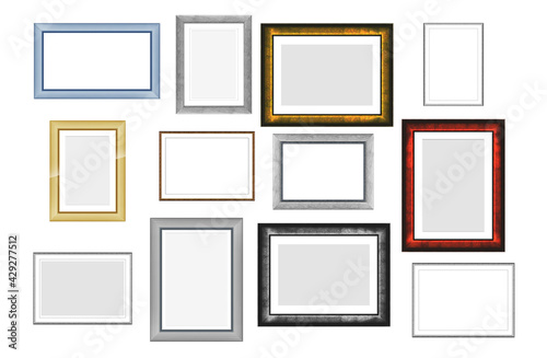 Set of vintage wooden frames for pictures or photos, frames for a mirror