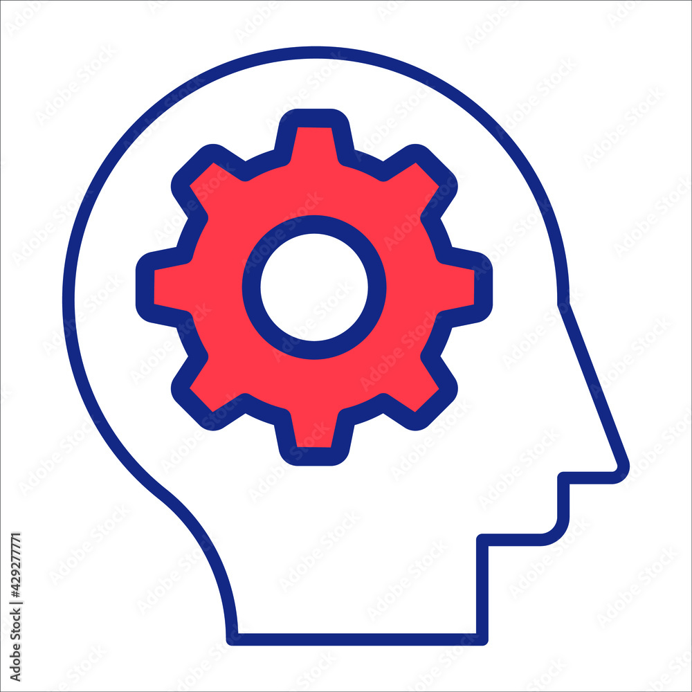 brainstorming flat line icon modern illustration