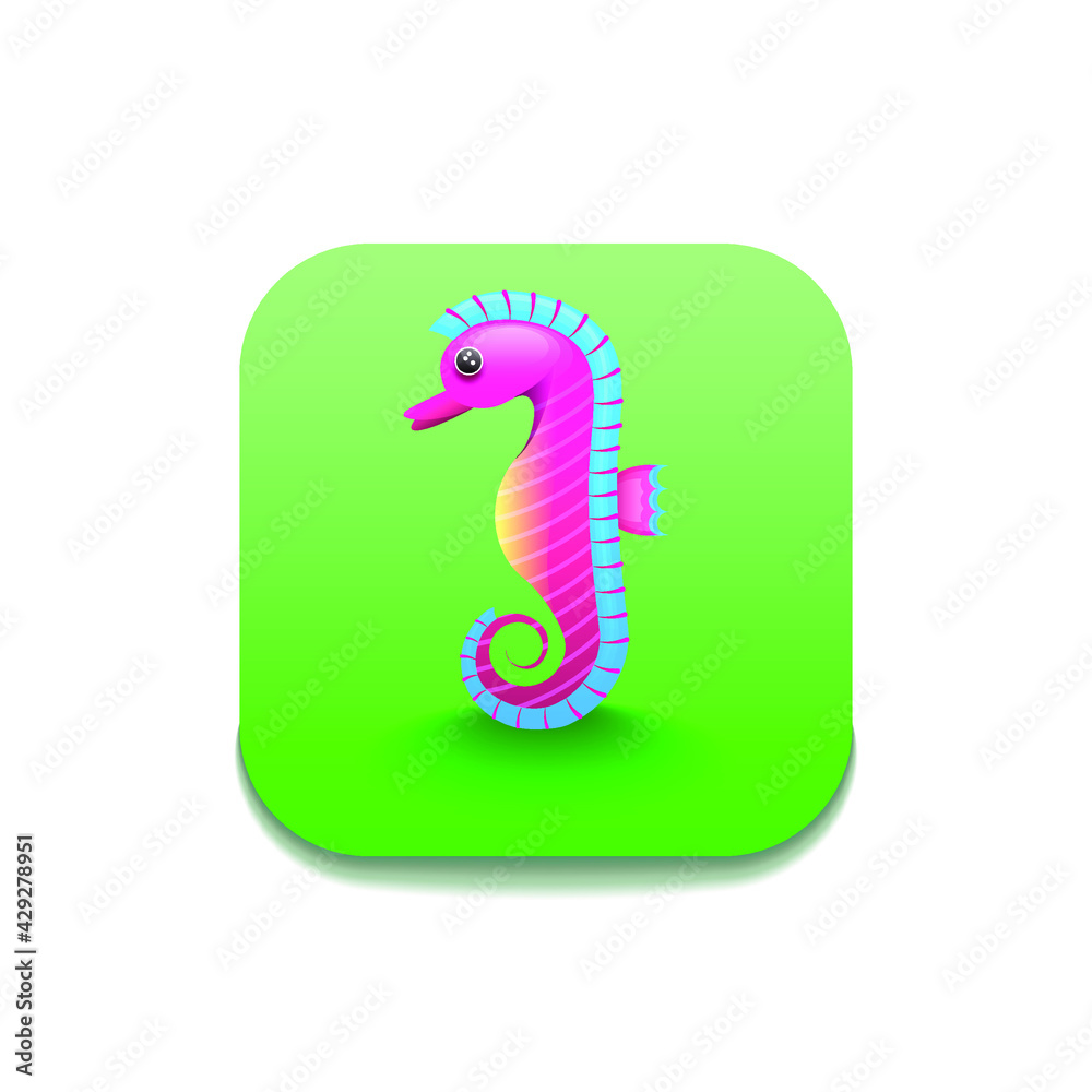 Fototapeta premium Sea Horse Seafood Logo Vector Symbol Icon Design Style