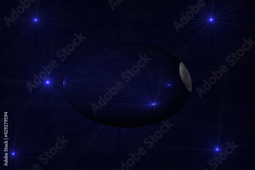 moon in front of a star backround