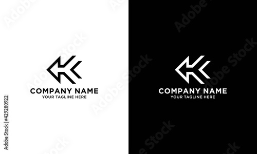 letter k logo with arrow shape,business logo templates.