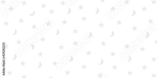 abstract star and moon pattern background on white  background 